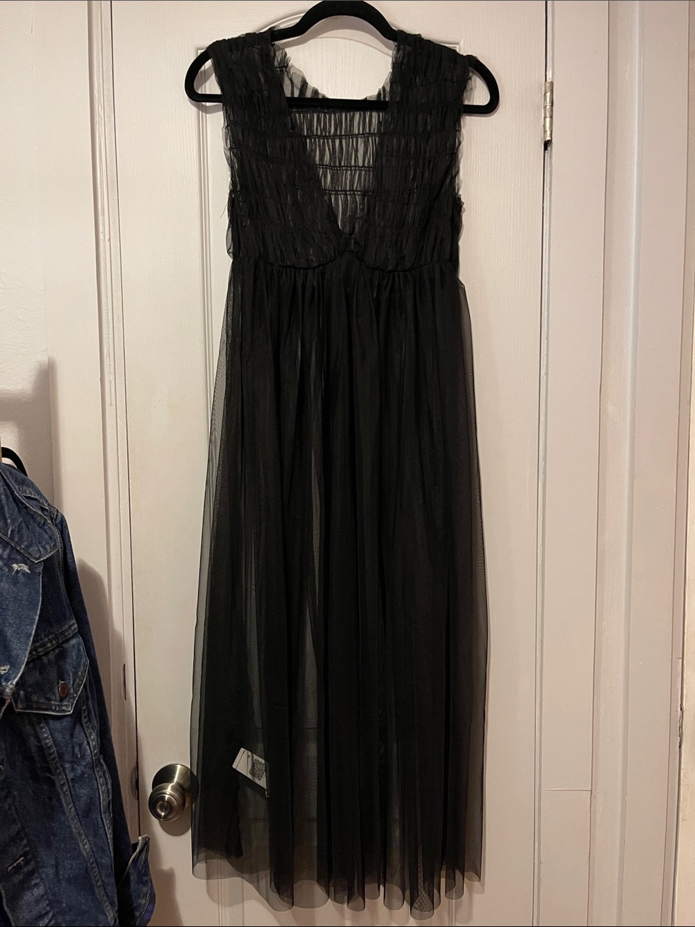 Black Sleeveless Sheer Maxi Dress